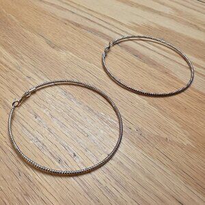 Etsy Large Textured Gold Tone Hoops